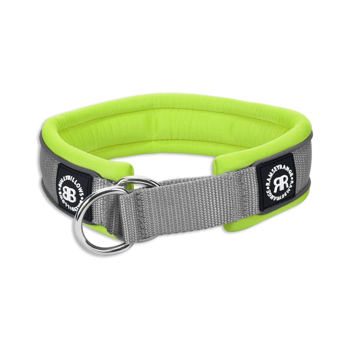 4cm Slip on Collar | Soft Padded & Reflective - Metal Grey & Neon v2.0