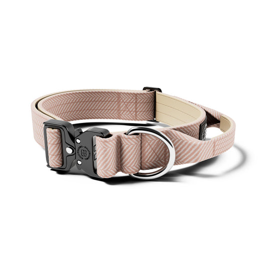 4cm Herringbone Combat® Collar | With Handle & Rated Clip - Elegant Cream
