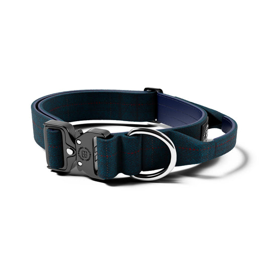 4cm Tweed Combat® Collar | With Handle & Rated Clip - Midnight Blue