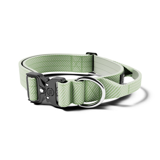 4cm Herringbone Combat® Collar | With Handle & Rated Clip - Mint Green