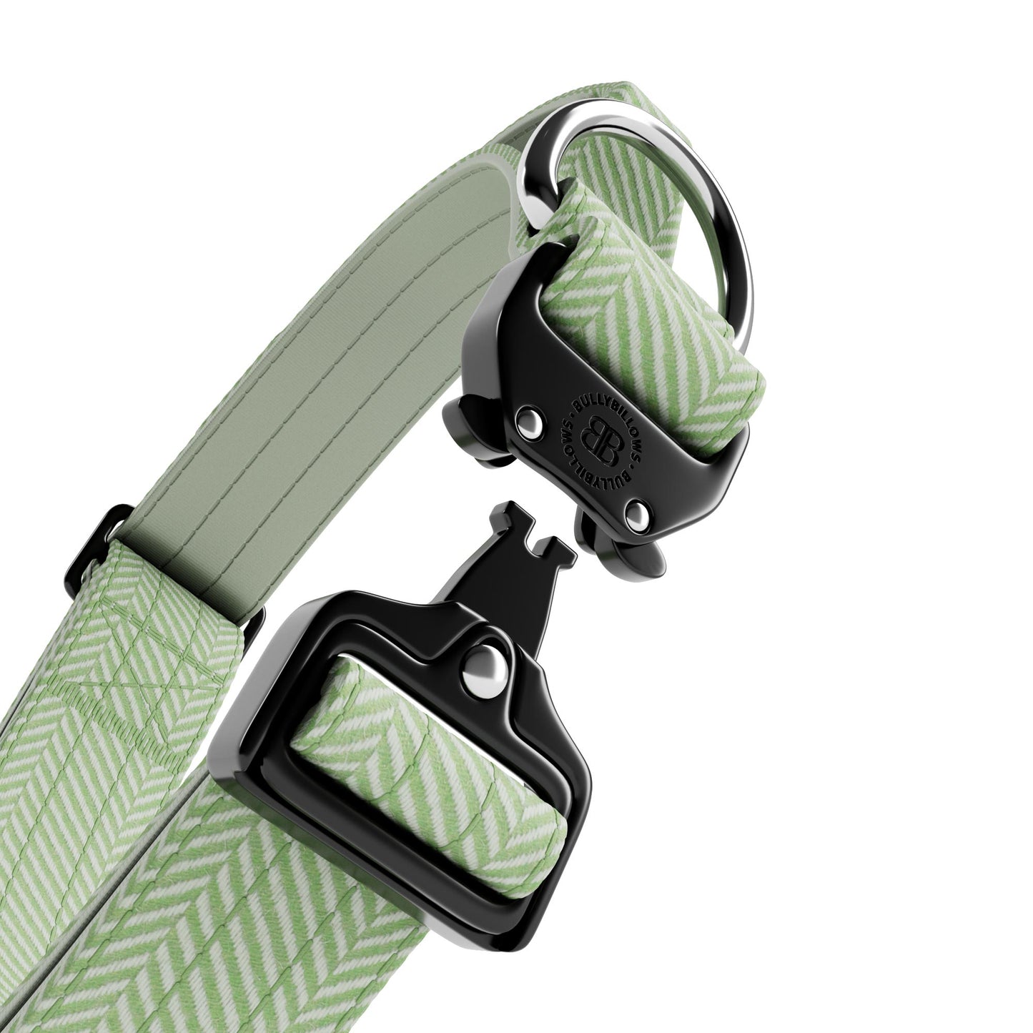4cm Herringbone Combat® Collar | With Handle & Rated Clip - Mint Green