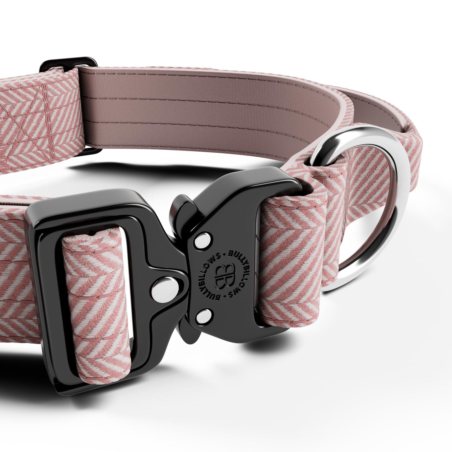 4cm Herringbone Combat® Collar | With Handle & Rated Clip - Soft Pink