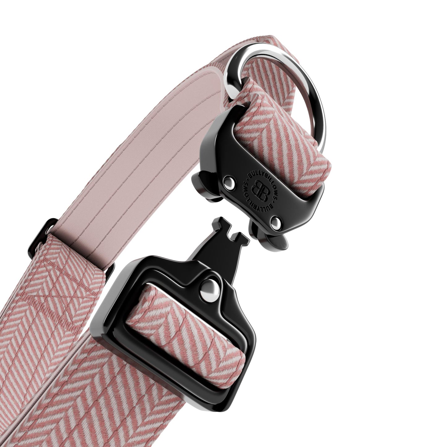 4cm Herringbone Combat® Collar | With Handle & Rated Clip - Soft Pink