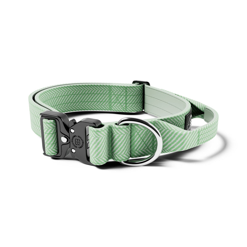 4cm Herringbone Combat® Collar | With Handle & Rated Clip - Mint Green