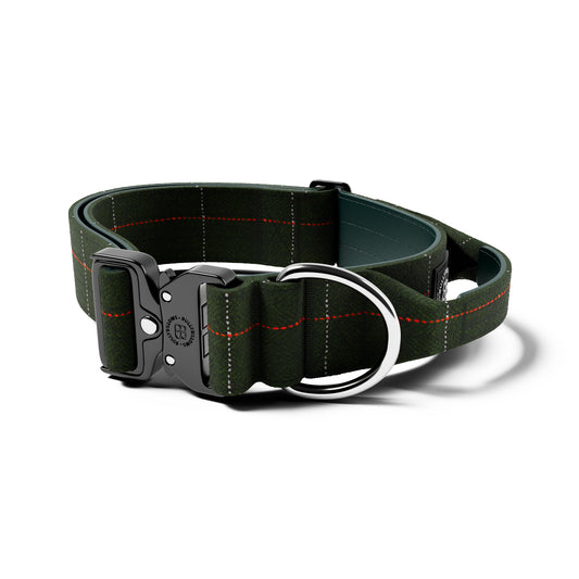 5cm Tweed Combat® Collar | With Handle & Rated Clip - Forest Green