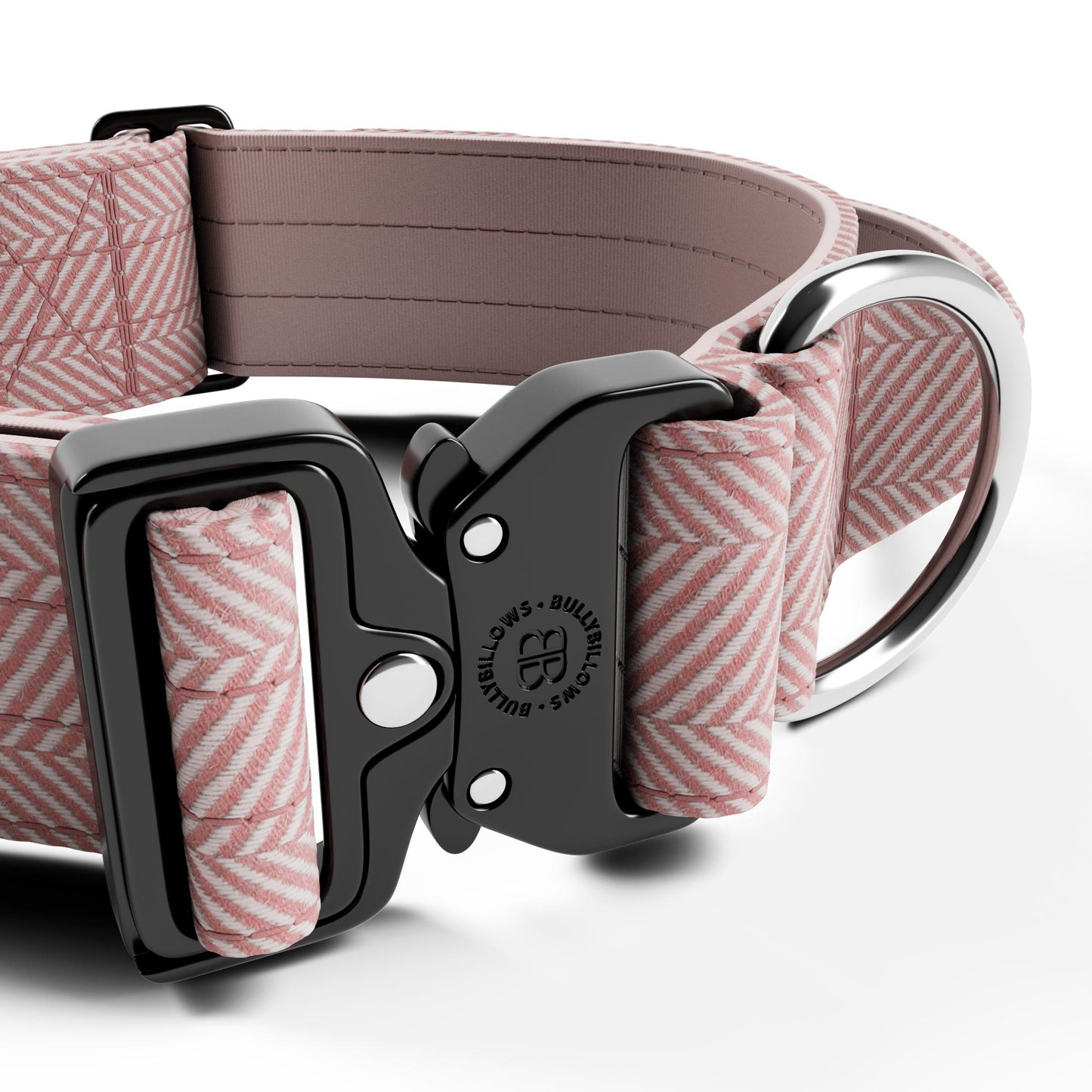 5cm Herringbone Combat® Collar | With Handle & Rated Clip - Soft Pink