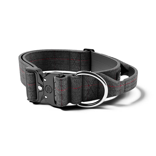 5cm Tweed Combat® Collar | With Handle & Rated Clip - Stone Grey
