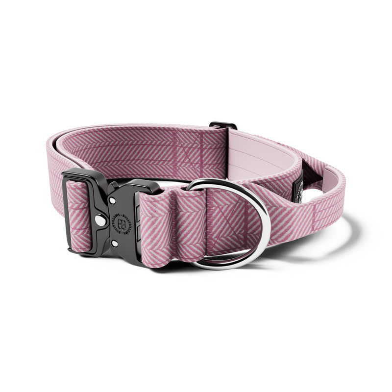 5cm Herringbone Combat® Collar | With Handle & Rated Clip - Soft Pink