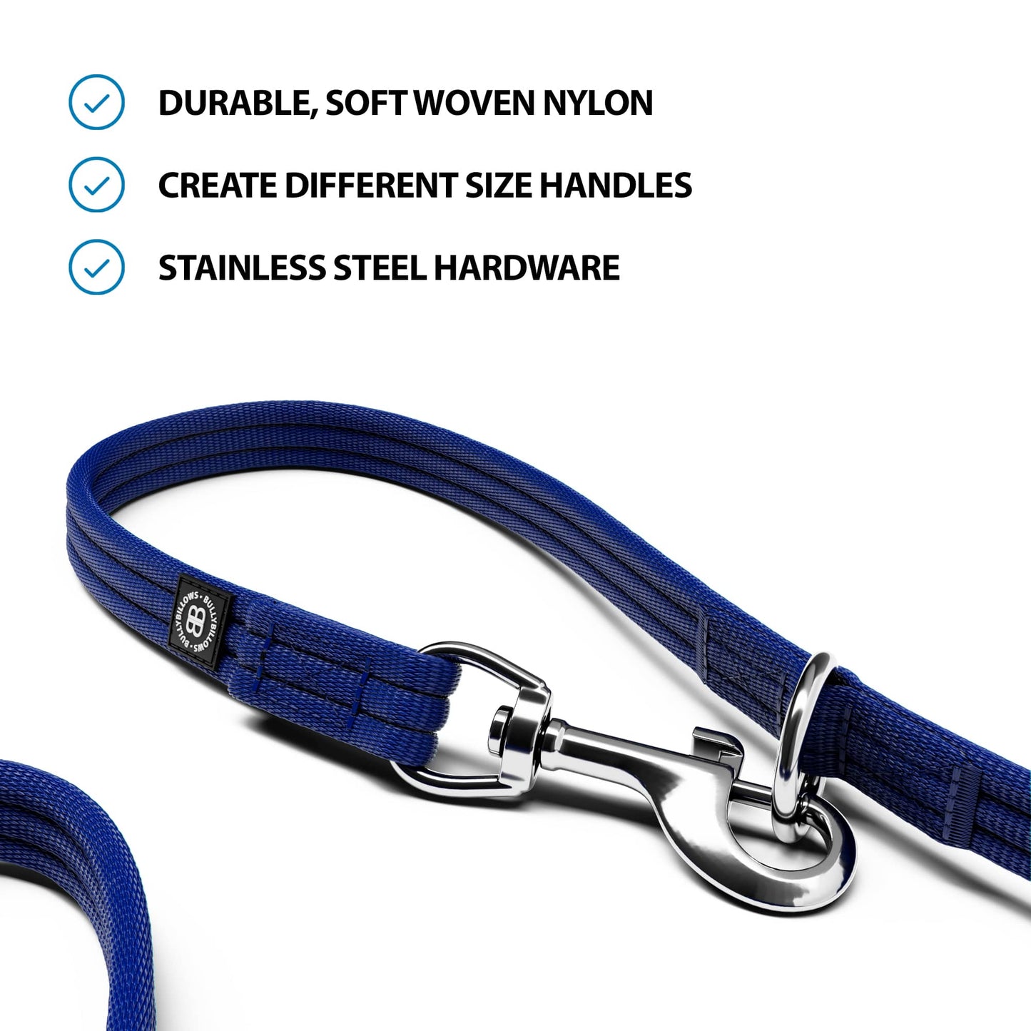 Double Ended Training Lead | All Breeds - Durable & Soft 2m Lead - Blue