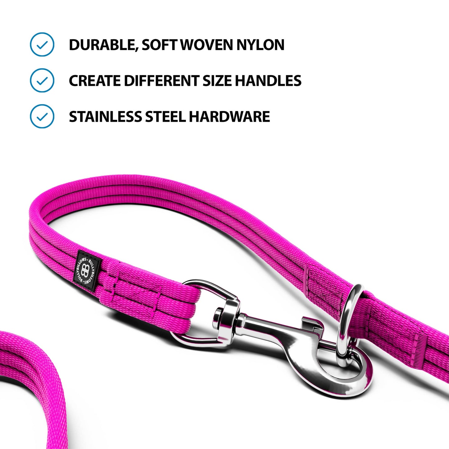 Double Ended Training Lead | All Breeds - Durable & Soft 2m Lead - Magenta