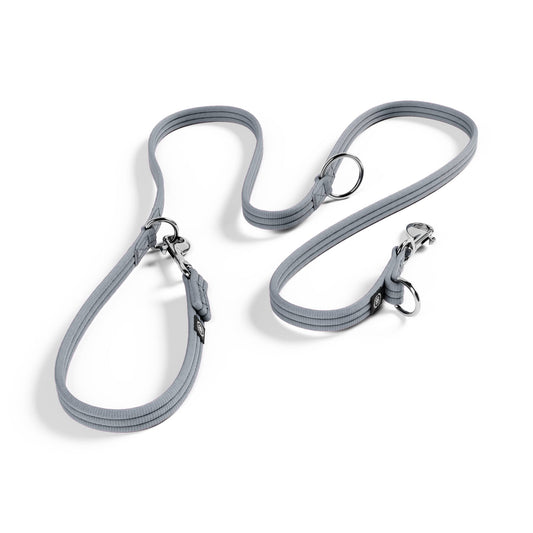 Double Ended Training Lead | All Breeds - Durable & Soft 2m Lead - Metal Grey