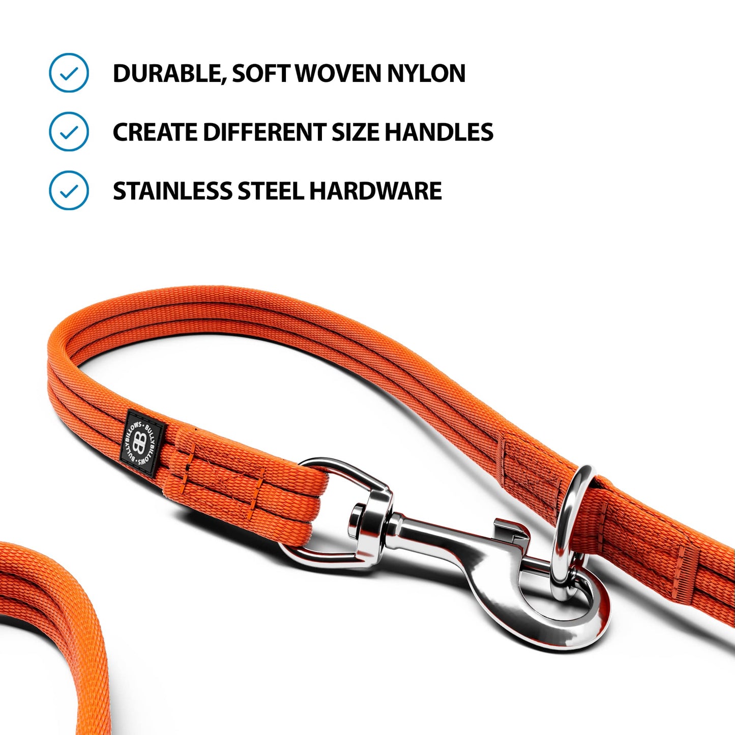 Double Ended Training Lead | All Breeds - Durable & Soft 2m Lead - Orange