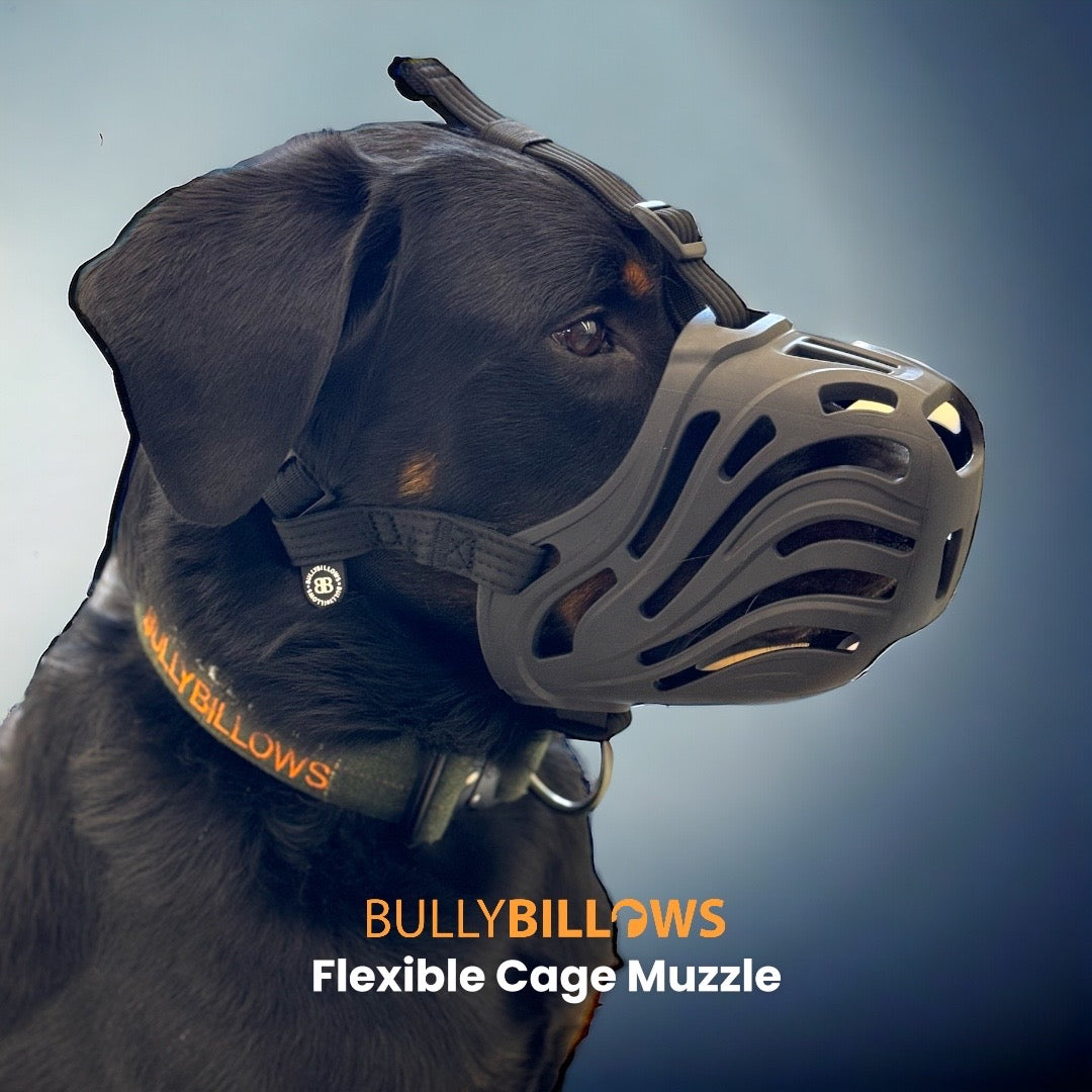 Cage Muzzle - Flexible TPE Material | S-XL Breeds - Black