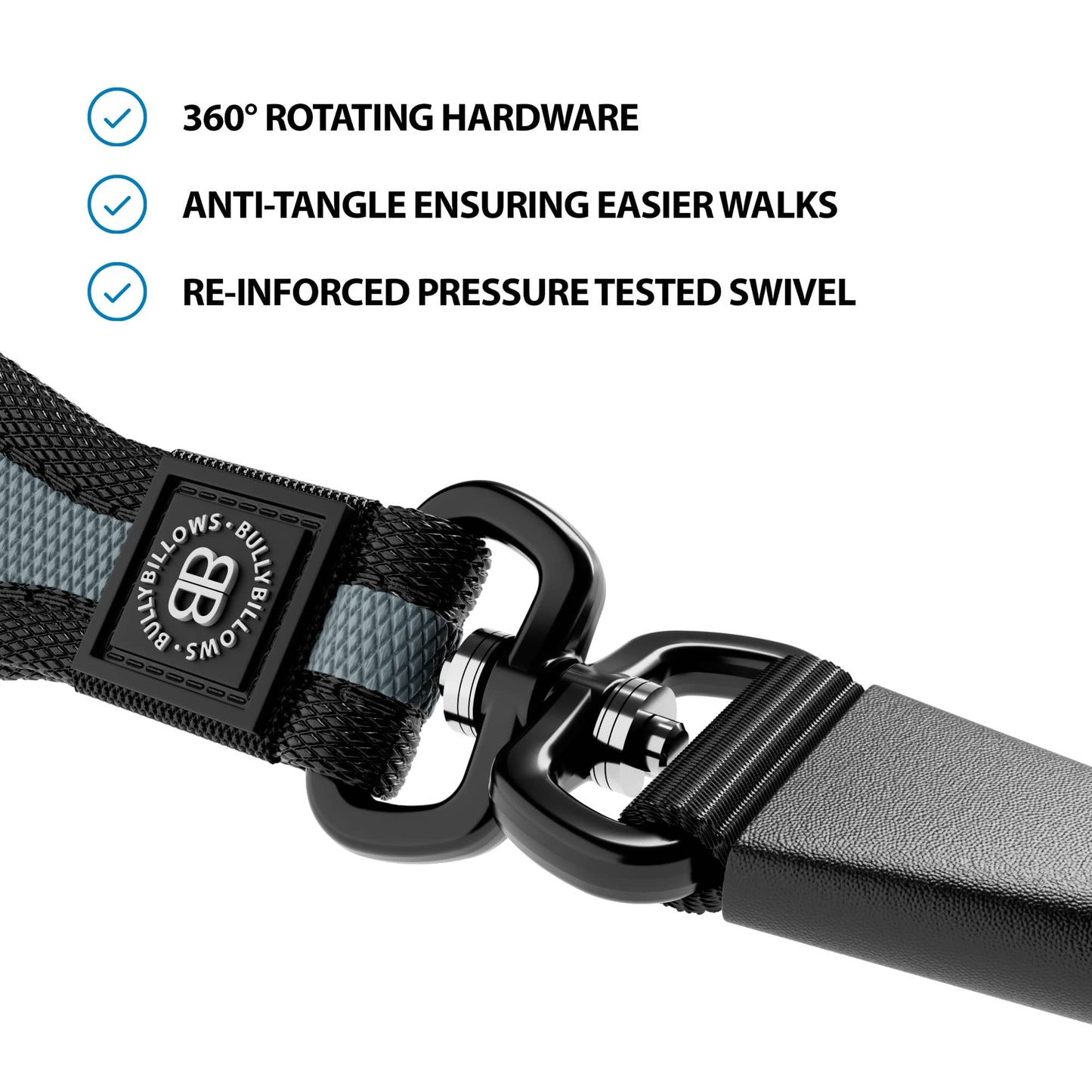 Slip Lead | Anti-Pull & Anti-Choking Training Lead - Grey