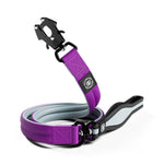 1.2m Mini Combat Lead | Foam & Neoprene Lined with Soft Handle - Purple & Metal Grey