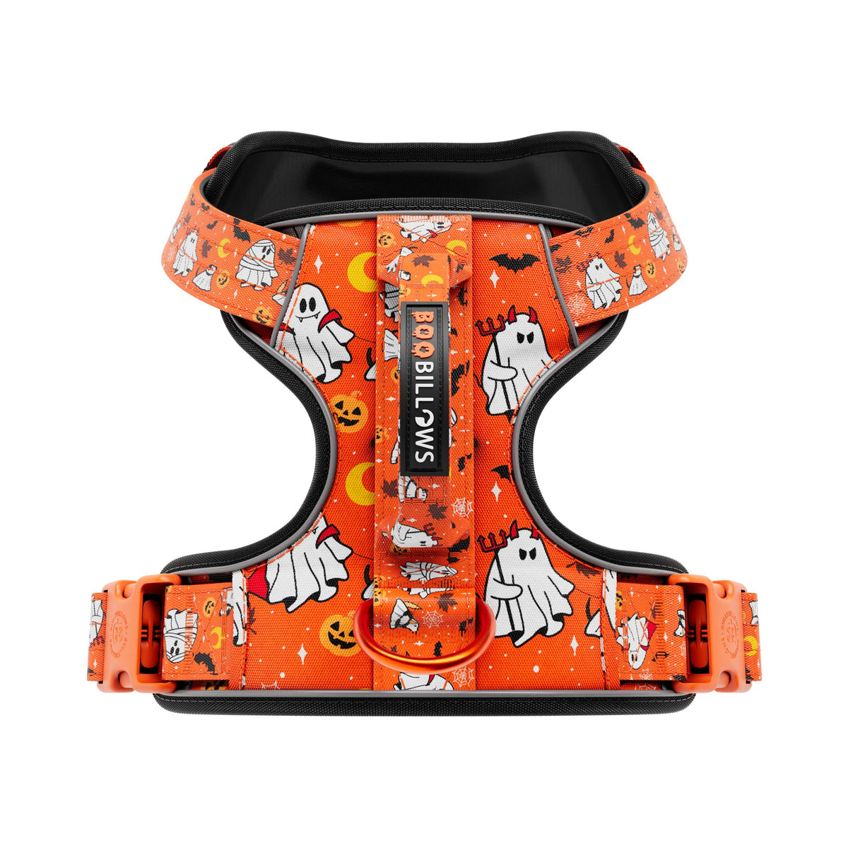Comfort Premium Harness | Non Restrictive - Halloween BooBillows - Orange