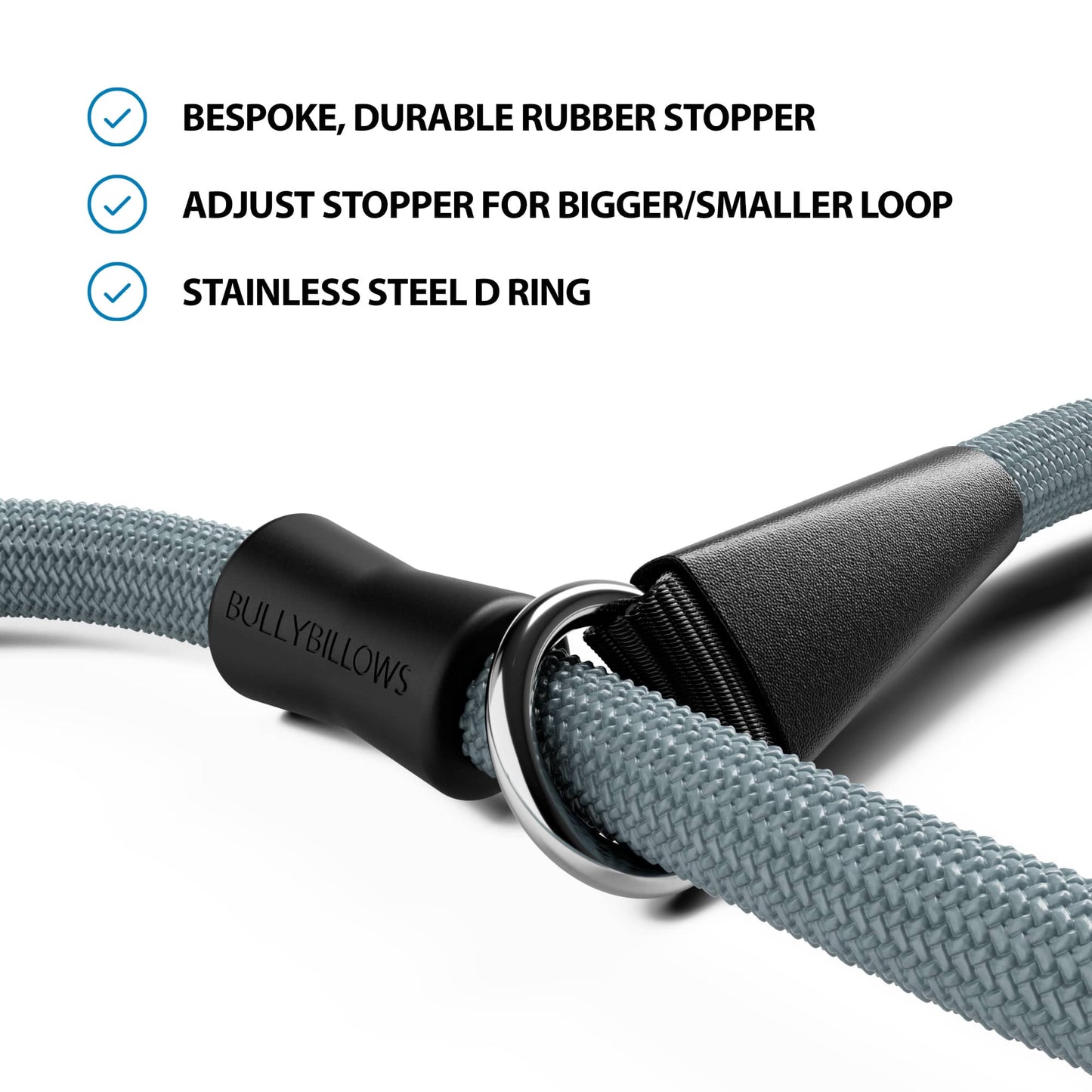 Slip Lead | Anti-Pull & Anti-Choking Training Lead - Grey