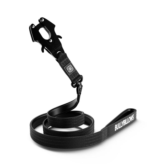 1.4m LIGHTER Swivel Combat Lead | Neoprene Lined, Secure Rated Clip with Soft Handle - Black x Black