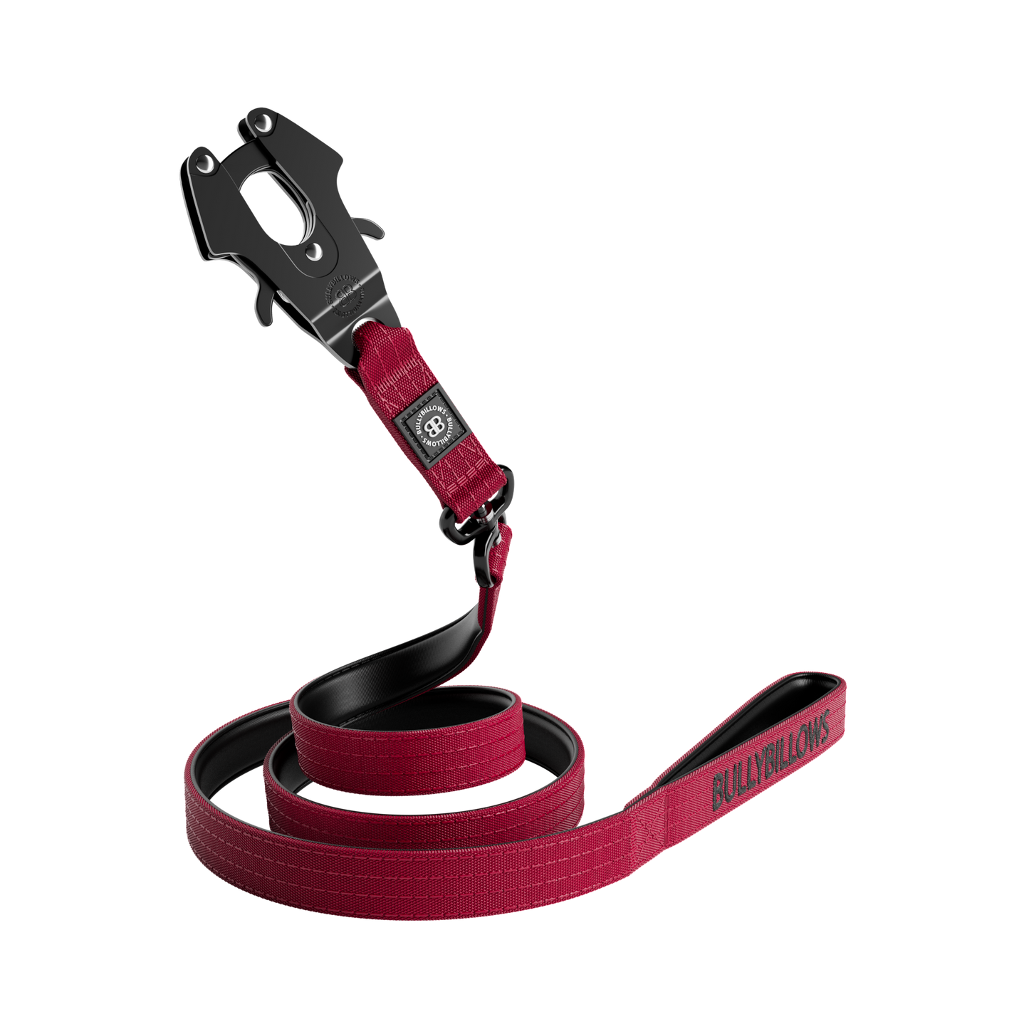 1.4m Swivel Combat Lead | Neoprene Lined, Secure Rated Clip with Soft Handle - Burgundy