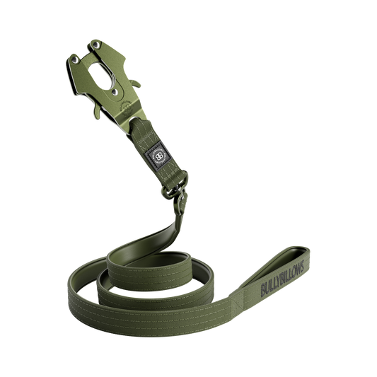 1.4m LIGHTER Swivel Combat Lead | Neoprene Lined, Secure Rated Clip with Soft Handle - Khaki x Khaki