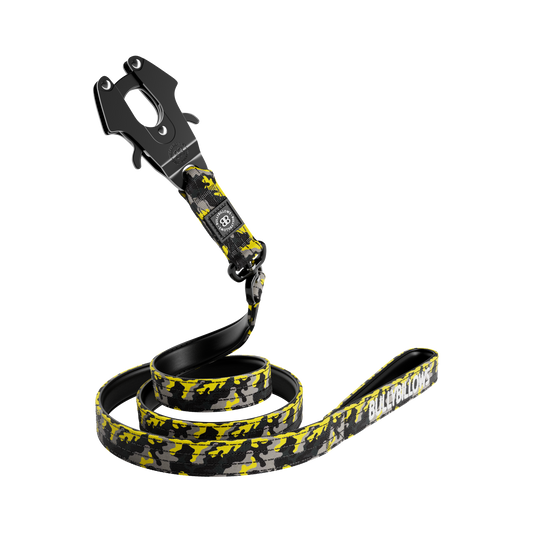1.4m Swivel Combat Lead | Neoprene Lined, Secure Rated Clip with Soft Handle - CAMO Lightning