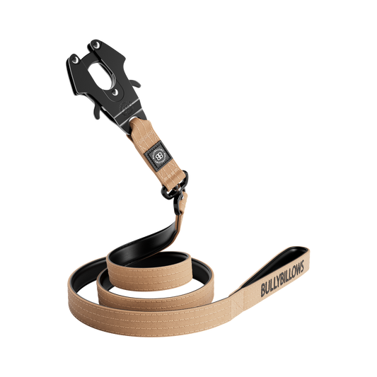 1.4m Swivel Combat Lead | Neoprene Lined, Secure Rated Clip with Soft Handle - Military Tan