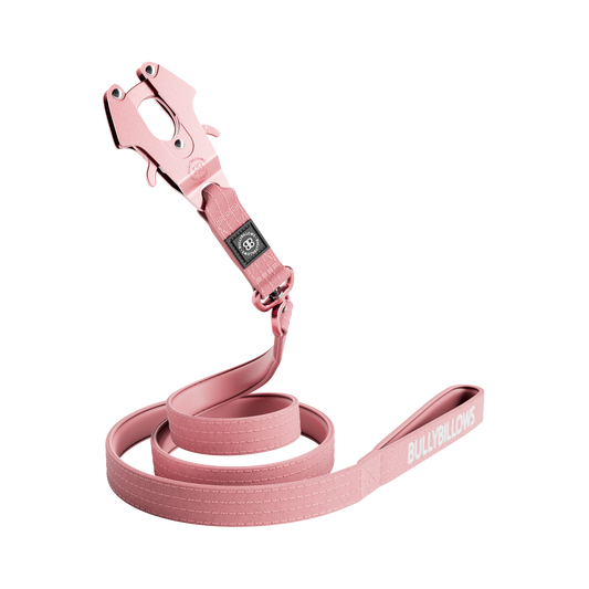 1.4m LIGHTER Swivel Combat Lead | Neoprene Lined, Secure Rated Clip with Soft Handle - Pink x Pink