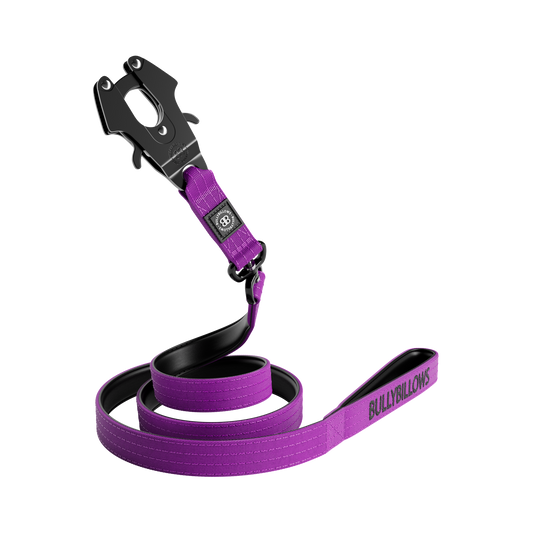 1.4m Swivel Combat Lead | Neoprene Lined, Secure Rated Clip with Soft Handle - Purple