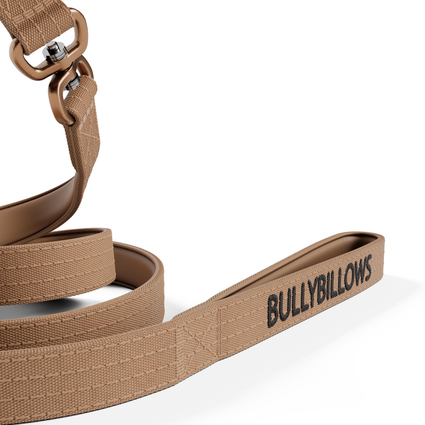 1.4m LIGHTER Swivel Combat Lead | Neoprene Lined, Secure Rated Clip with Soft Handle - Tan x Tan