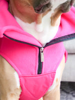 Dog Coat With Zip - Shower Proof - Carmine Rose