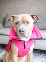 Dog Coat With Zip - Shower Proof - Carmine Rose