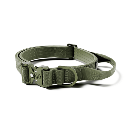 2.5cm Lighter Combat® Collar | Handle & Rated Clip - Khaki x Khaki