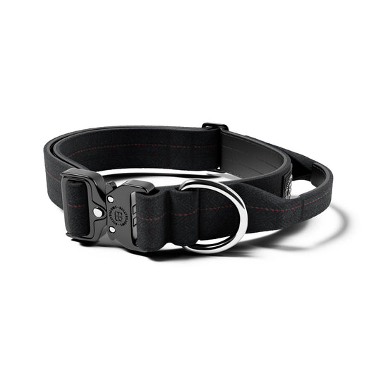 4cm Tweed Combat® Collar | With Handle & Rated Clip -  Charcoal Black