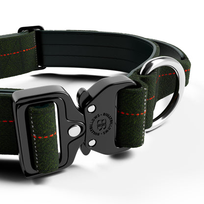 4cm Tweed Combat® Collar | With Handle & Rated Clip - Forest Green