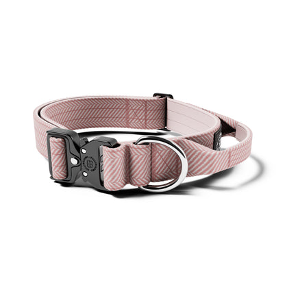 4cm Herringbone Combat® Collar | With Handle & Rated Clip - Soft Pink