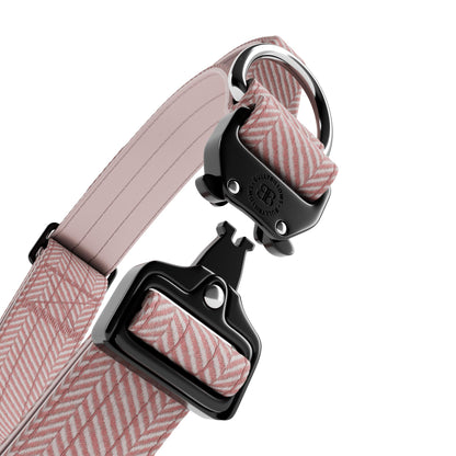 4cm Herringbone Combat® Collar | With Handle & Rated Clip - Soft Pink