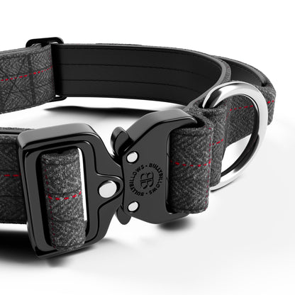 4cm Tweed Combat® Collar | With Handle & Rated Clip - Stone Grey