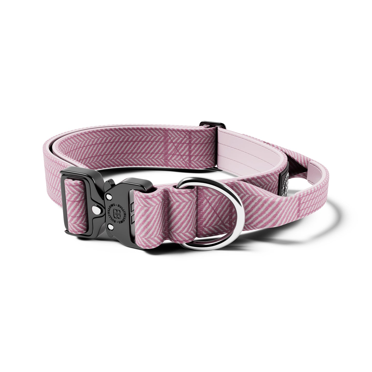 4cm Herringbone Combat® Collar | With Handle & Rated Clip - Soft Pink
