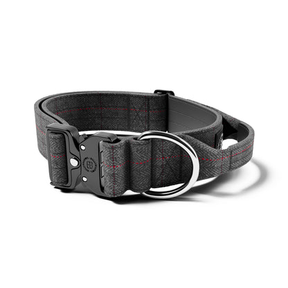 5cm Tweed Combat® Collar | With Handle & Rated Clip - Stone Grey