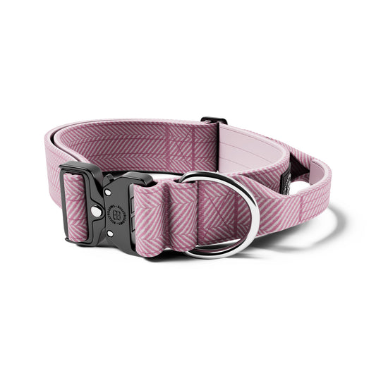 5cm Herringbone Combat® Collar | With Handle & Rated Clip - Soft Pink