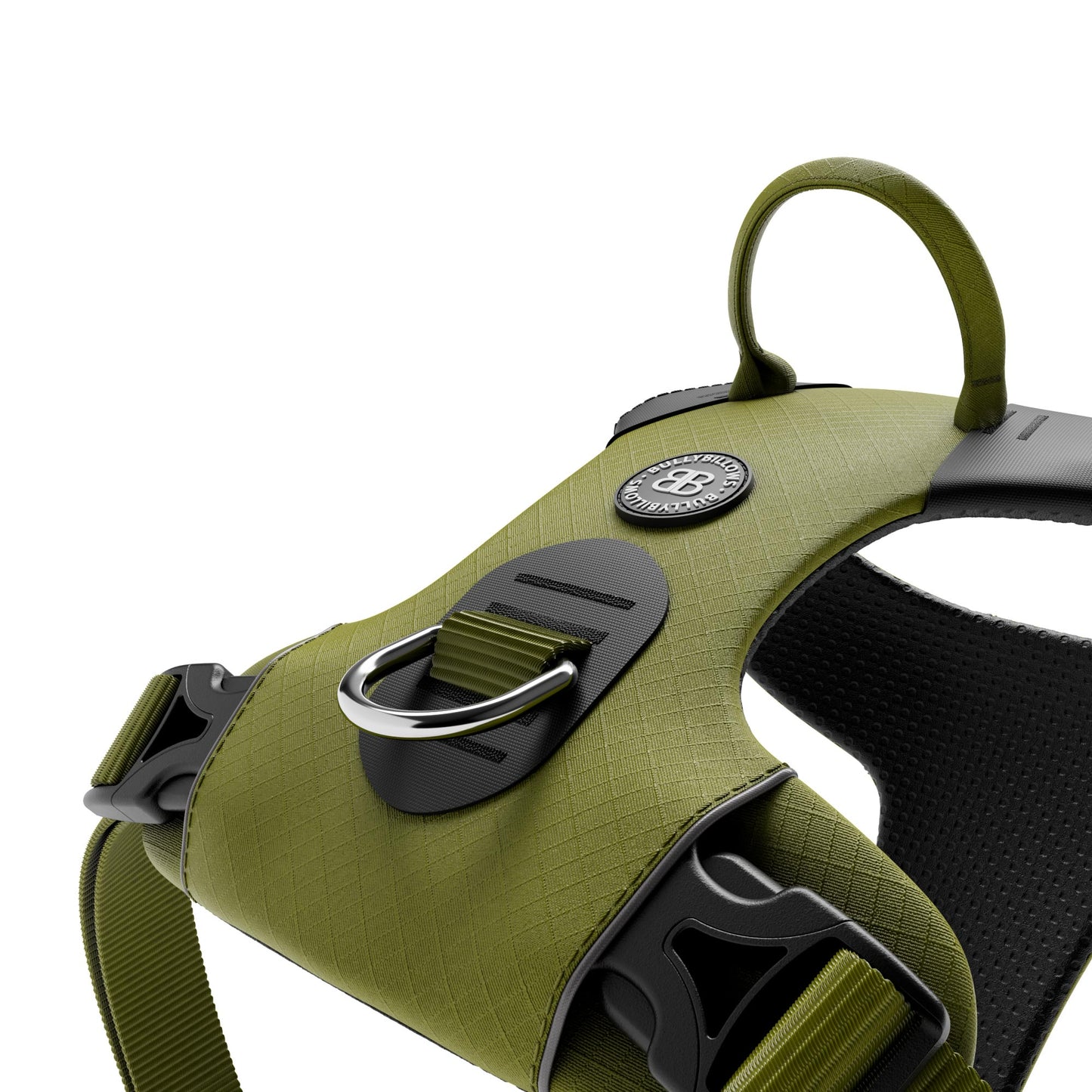 Air Mesh Harness - Anti-Pull, With Handle, Non Restrictive & Adjustable - Olive Green