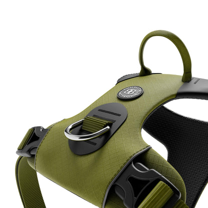 Air Mesh Harness - Anti-Pull, With Handle, Non Restrictive & Adjustable - Olive Green