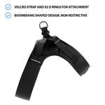 Boomerang Harness - Non Restrictive, Lightweight, Small - Medium Breeds - Black