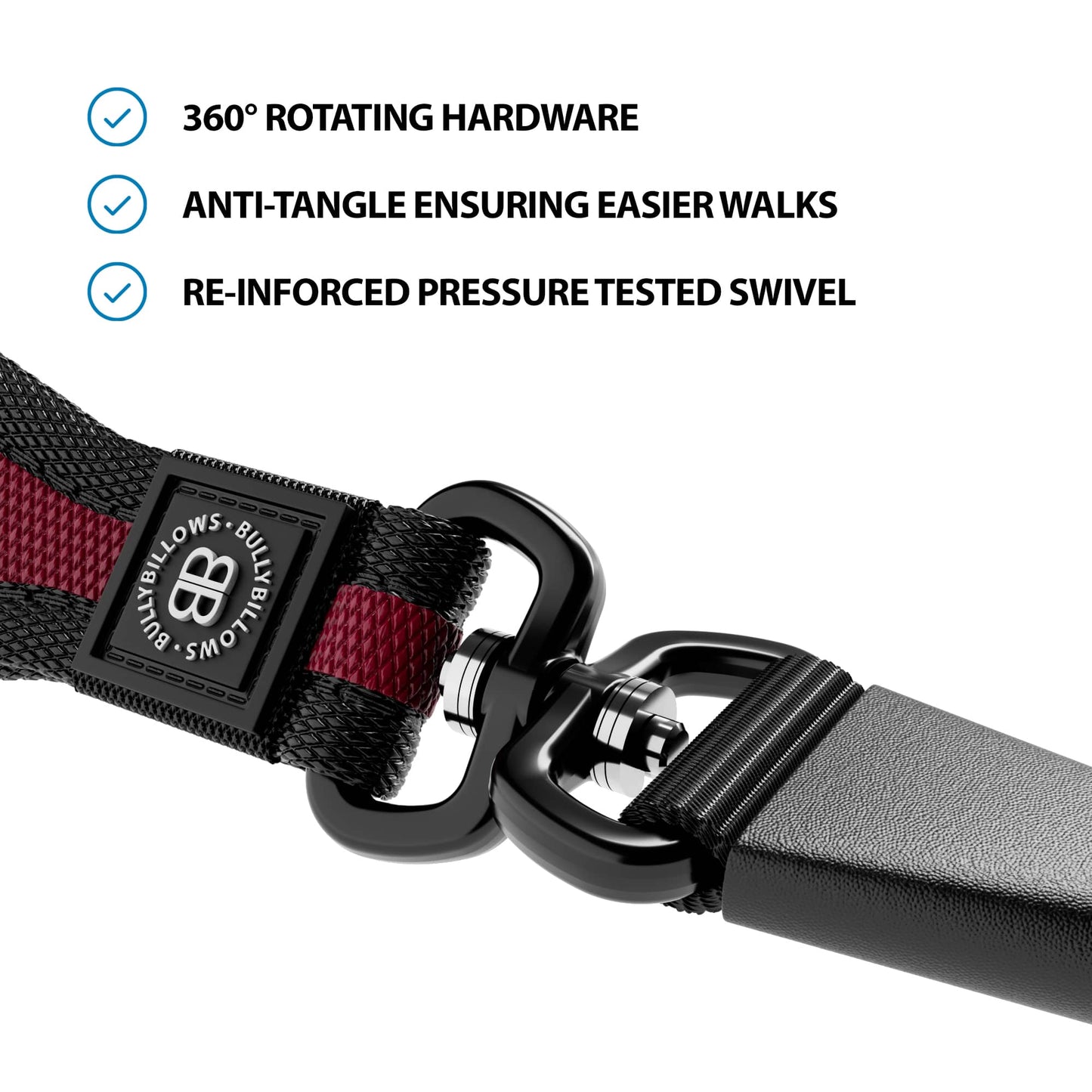 Slip Lead | Anti-Pull & Anti-Choking Training Lead - Burgundy v2.0