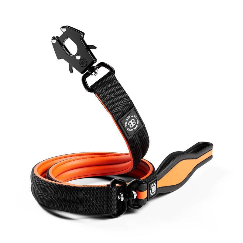 RR Nylon Combat Lead 1.2m | Foam & Neoprene Padded with Soft Handle - Black & Orange