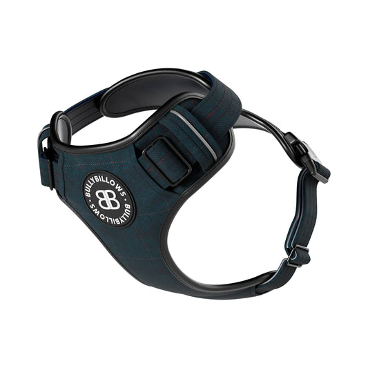 Premium Comfort Tweed Harness | Non Restrictive & Adjustable - Midnight Blue