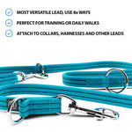 Double Ended Training Lead | All Breeds - Durable & Soft 2m Lead - Light Blue