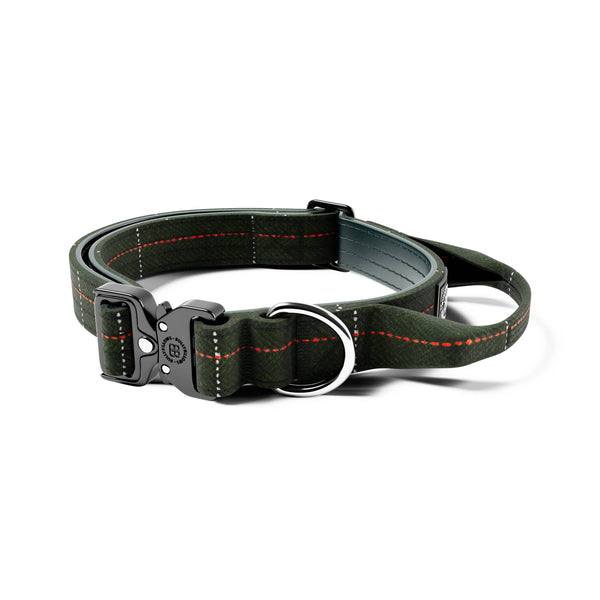 2.5cm Tweed Combat® Collar | With Handle & Rated Clip - Forest Green
