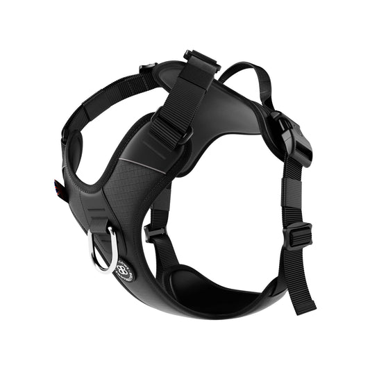 Hurricane Harness - Non Restrictive, With Handle, Adjustable & Reflective - All Breeds - Black