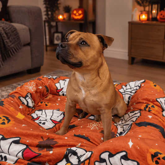 Halloween BooBillows - Orange | Luxury Human & Dog Blanket